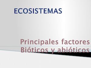 Factores Bioticos Y Abioticos