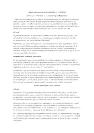 Norma Internacional De Contabilidad Nº 29