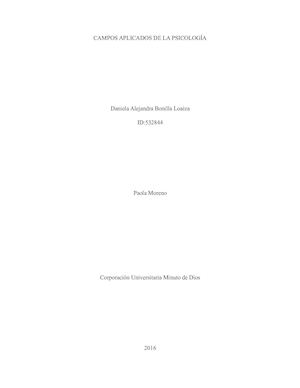 Campos Aplicados De La Psicología
