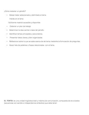 Cómo Redactar Un Párrafo