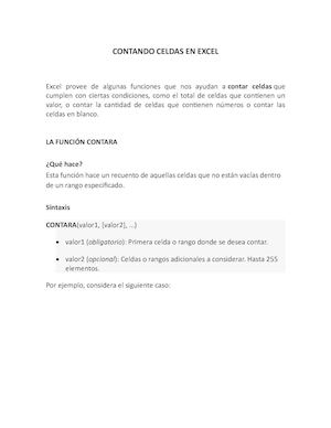 0 CONTANDO CELDAS EN EXCEL