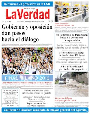 La Guaira, domingo 29 de mayo de 2016 Año 19 Nº. 6015