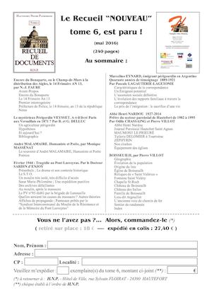 Recueil Tome 6 Présentation Résumé