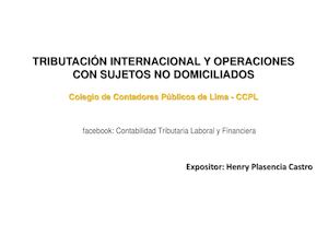 Tributación Internacional Y Operaciones Con Sujetos No Domiciliados Recuperado