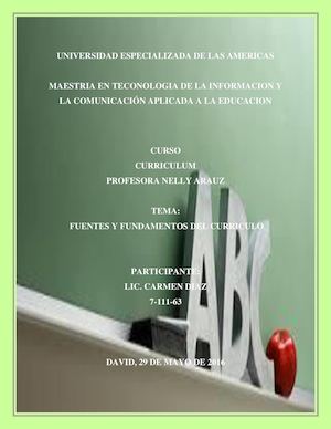 Fuentes Y Fundamentos Del Curriculo