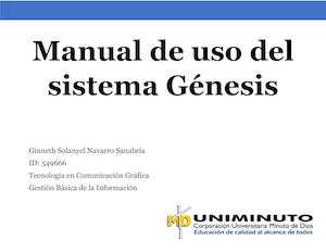 Manual De Uso Del Sistema Génesis