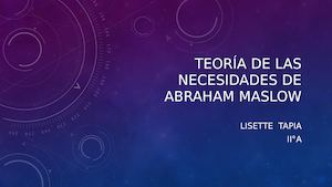 Teoría de las necesidades de Abraham Maslow