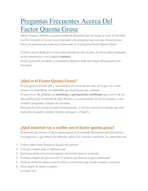 Mira La verdad Del Factor Quema Grasa