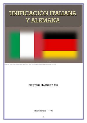 Unificacion Italia Alemania