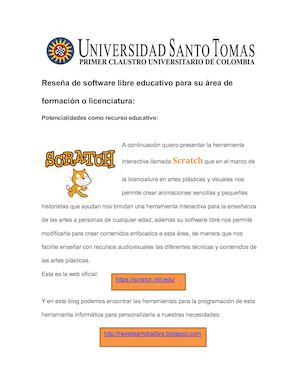 Reseña De Software Libre Educativo Para Su áRea De Formación O Licenciatura