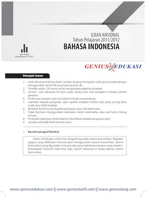 Soal dan Pembahasan UN SMP Bahasa Indonesia 2011-2012