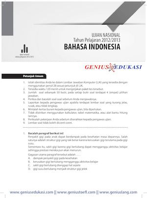 Soal dan Pembahasan UN SMP Bahasa Indonesia 2012-2013