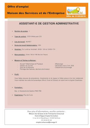Assistant E De Gestion Administrative