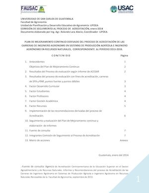Plan De Mejoramiento Fausac 2014 Docx Updea