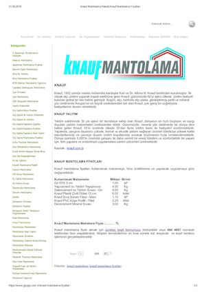 Knauf Mantolama Paketi,Knauf Mantolama Fiyatları.