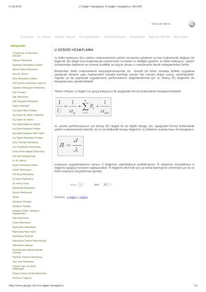 U Değeri Hesaplama, R Değeri Hesaplama _ GNYAPI