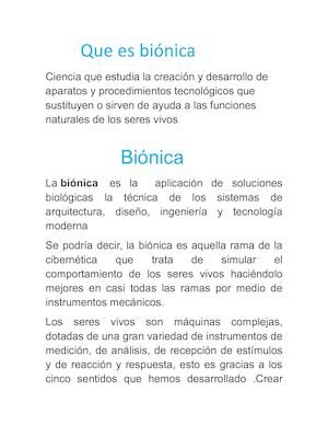 Que Es Biónica