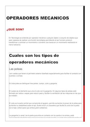 operadores mecanicos