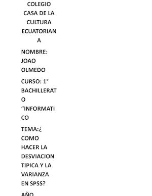 Como Hacer La Desviación Típica Y La Varianza En Spss