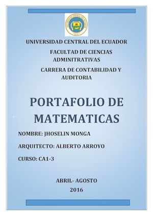 PORTAFOLIO DE MATEMATICAS