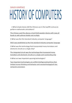 History Of Computers