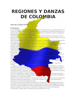 Regiones Y Danzas De Colombia