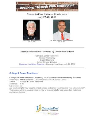 CharacterPlus National Conference 2016: Breakout Sessions