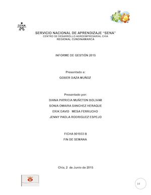 Informe De Gestión Sena