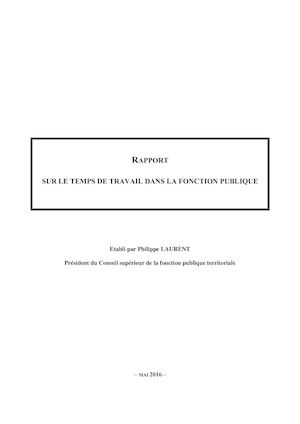 Rapport sur le temps de travail dans la fonction publique