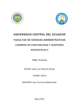 Portafolio De Matematicas Ii Jose Luis Pazmiño Alvear Ca2 2