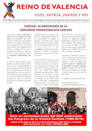Reino de Valencia nº 99 Mayo - Junio 2016. Especial XXX años CTC