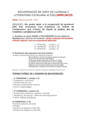 Català 4t Eso Ampliació 3r Trim