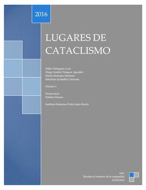 Lugares De Cataclismo Trabajo Final