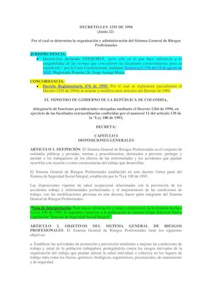 Decreto Ley 1295 1994