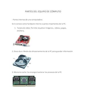 Partes Del Equipo De Cómputo