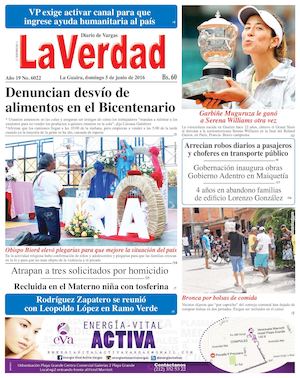 La Guaira, domingo 05 junio de 2016 Año 19 Nº. 6022