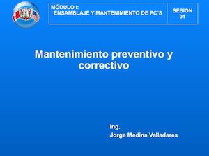 Mantenimiento Mantenimiento Preventivo Y Correctivo