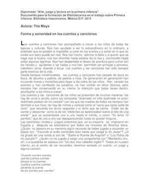 Cuentos Y Canciones El Ritmo Y La Forma Tita Maya