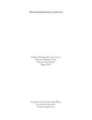 Instalación Arch Linux