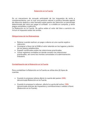 Retención En La Fuente (Documento) 2016