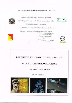 Documento del 15 maggio 2015/16 VA Liceo Scientifico