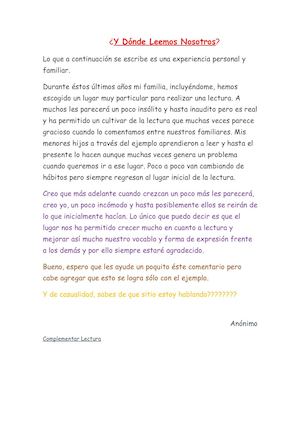 Dónde Leemos Nosotros