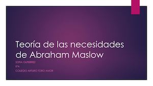 Teoría De Maslow