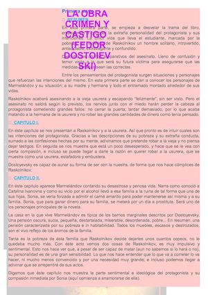 LA OBRA CRIMEN Y CASTIGO   (FEDOR DOSTOIEVSKI)