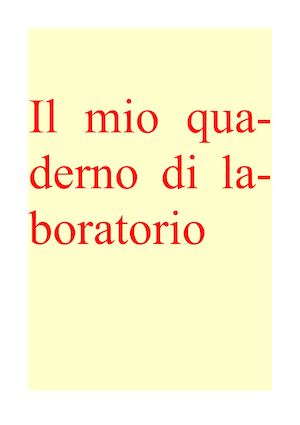 Il Mio Quaderno Di Laboratorio Chiara Greco