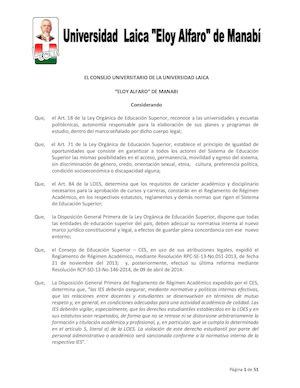 Reglamento De Regimen Academico Interno Uleam 1 1