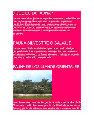 Que Es La Fauna