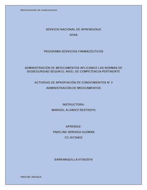 Administración De Medicamentos Actividad N 2