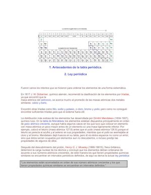 Historia De La Tabla Periódica