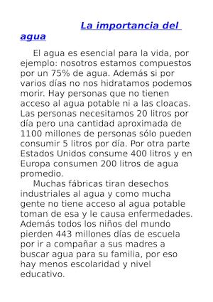Textos De 6º Grado Sobre El Agua